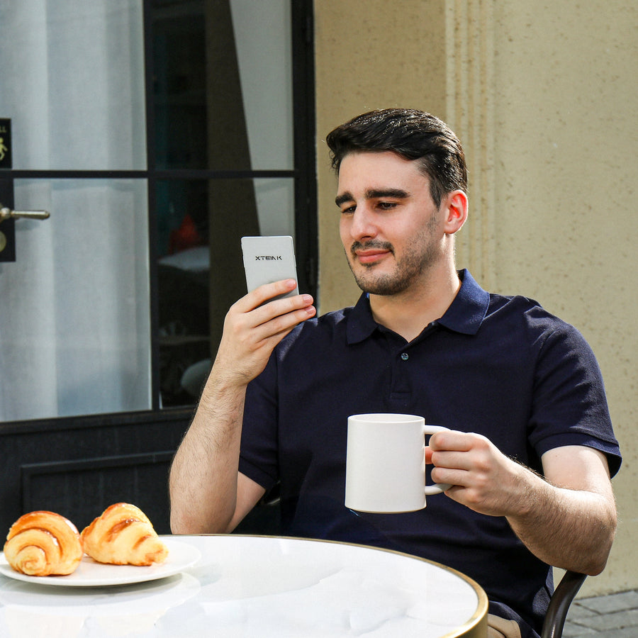 Reading with coffee